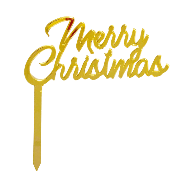 MERRY CHRISTMAS GOLD MIRROR TOPPER - Cake Decorating Central
