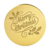 MERRY CHRISTMAS (2) GOLD MIRROR CUPCAKE TOPPER 10PCE