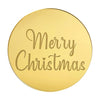 MERRY CHRISTMAS GOLD MIRROR CUPCAKE TOPPER 10PCE