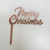 MERRY CHRISTMAS ROSE GOLD MIRROR TOPPER