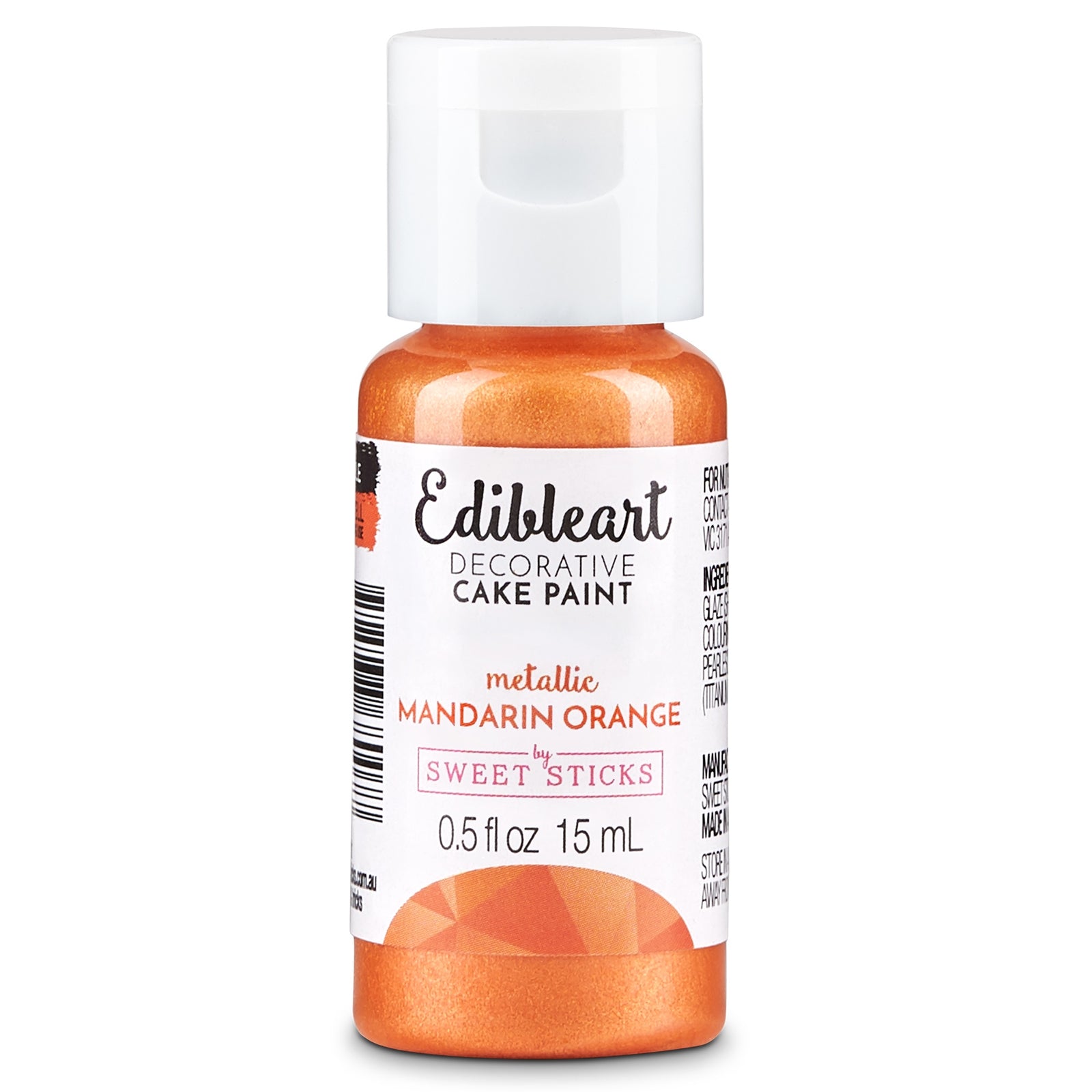 Edible Art Decorative Paint METALLIC MANDARIN ORANGE 15ml - Cake Decorating Central