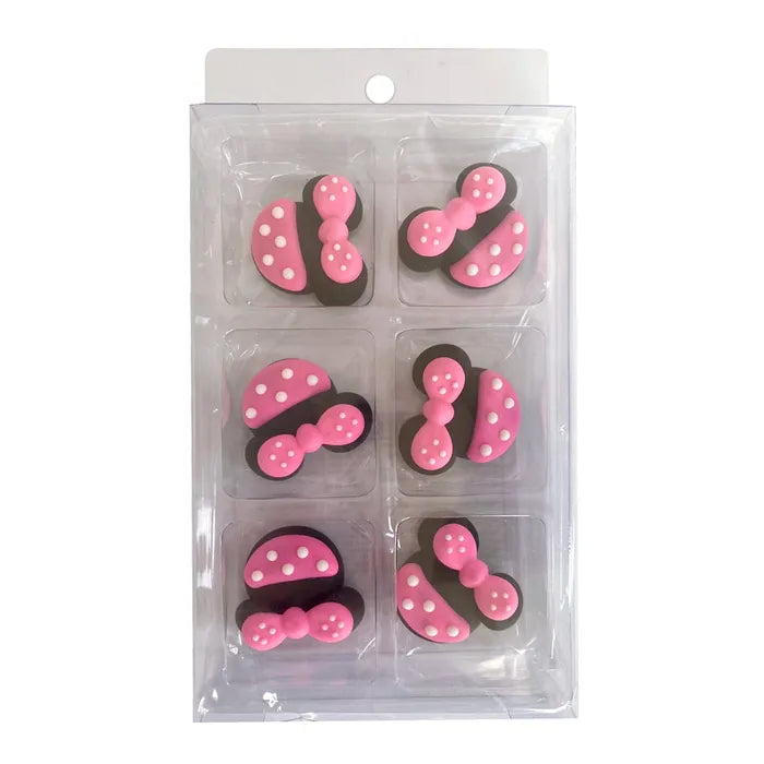 Sugar Decorations Minnie Mouse Head 6 Piece