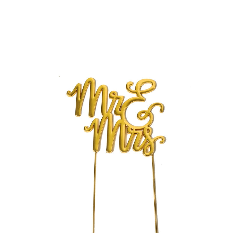 MR MRS GOLD Metal Cake Topper - Cake Decorating Central