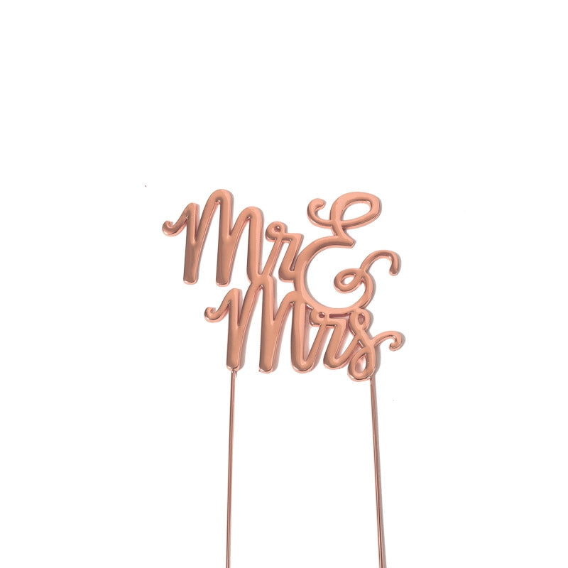 MR MRS ROSE GOLD Metal Cake Topper - Cake Decorating Central