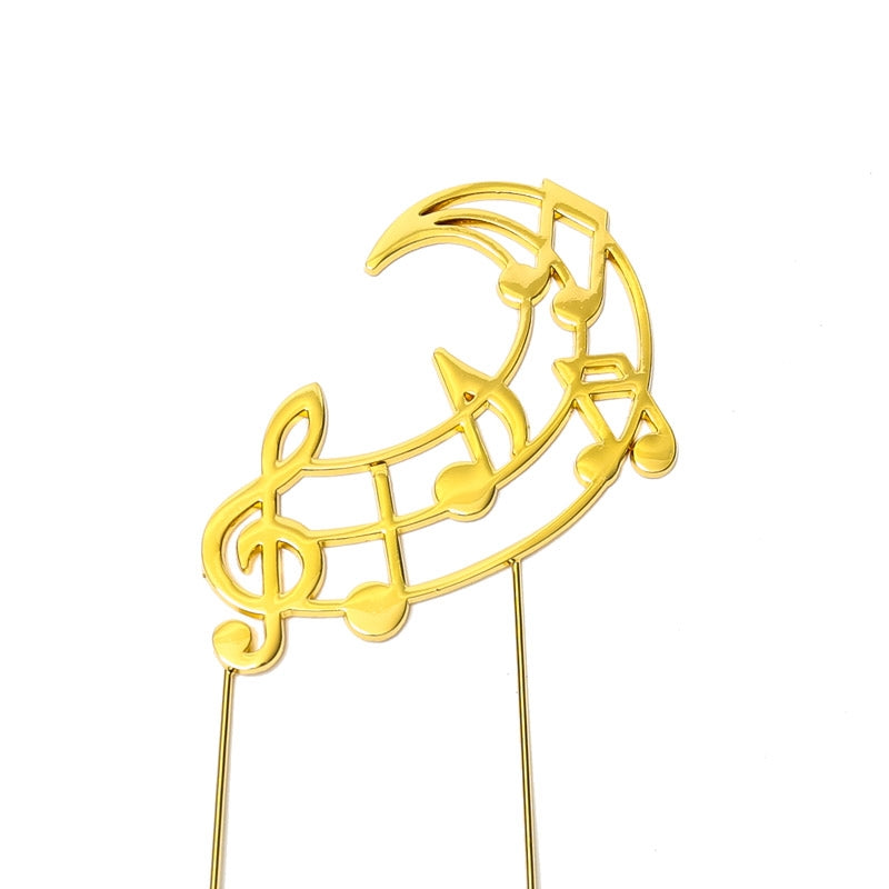 MUSIC NOTES GOLD Metal Cake Topper - Cake Decorating Central