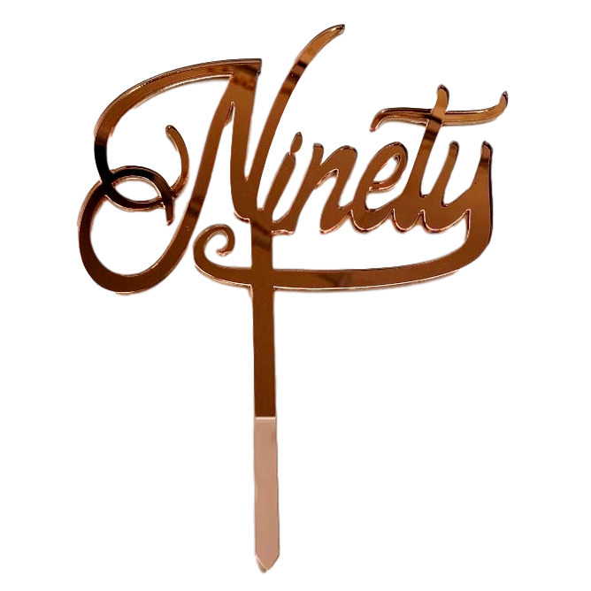 NINETY Rose Gold Mirror Cake Topper - Cake Decorating Central