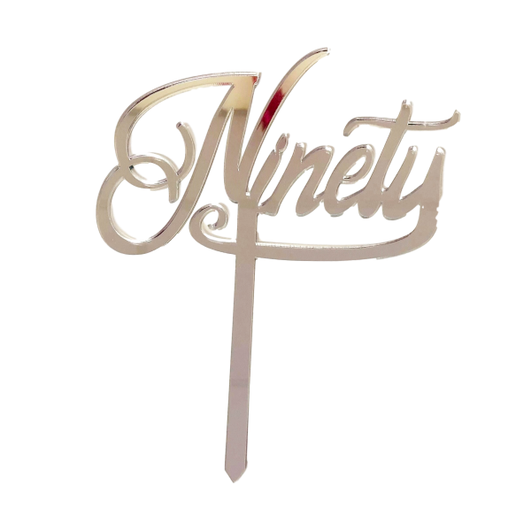 NINETY Silver Mirror Cake Topper - Cake Decorating Central