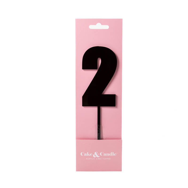 Number 2 Black Acrylic Cake Topper | Cake Decorating Central