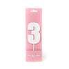 Number 3 White Acrylic Cake Topper