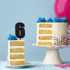 Number 6 Black Acrylic Cake Topper