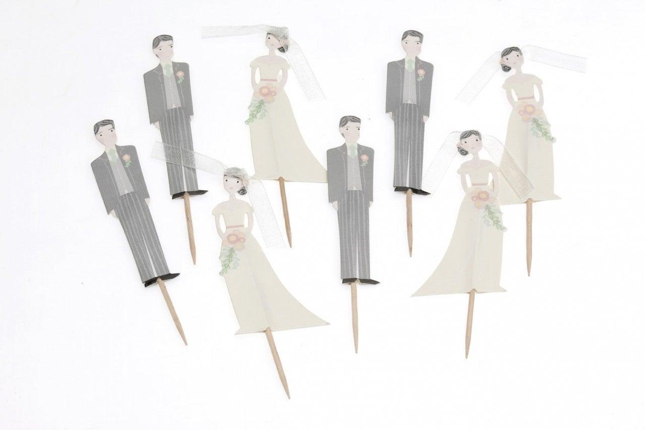 BRIDE & GROOM Cake Toppers 8pk - Cake Decorating Central