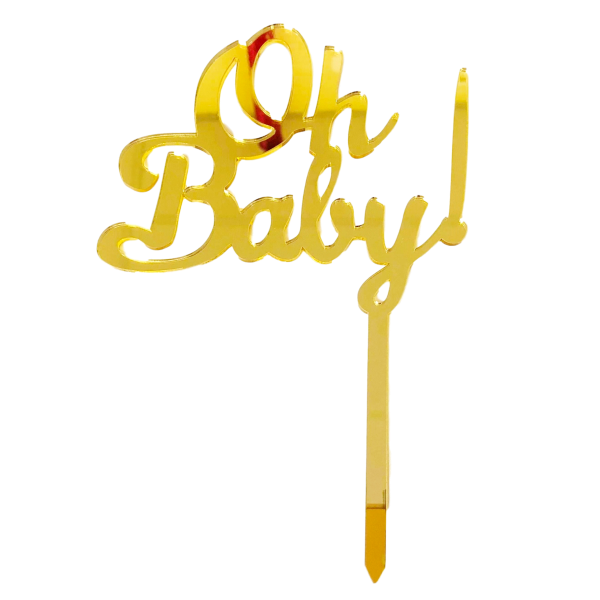 Oh Baby Gold Mirror Topper - Cake Decorating Central