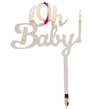 Oh Baby Silver Mirror Topper - Cake Decorating Central