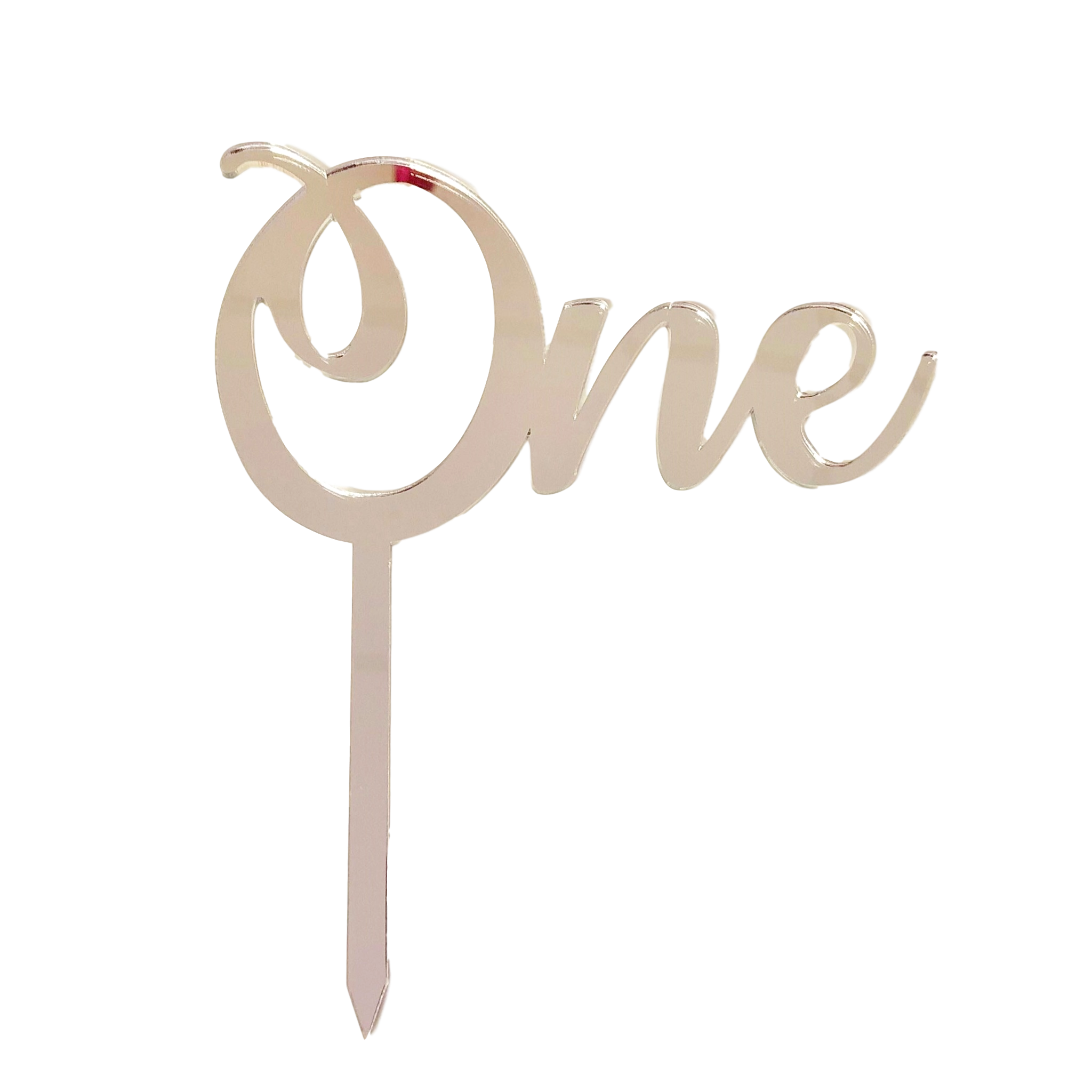 ONE Silver Mirror Cake Topper - Cake Decorating Central