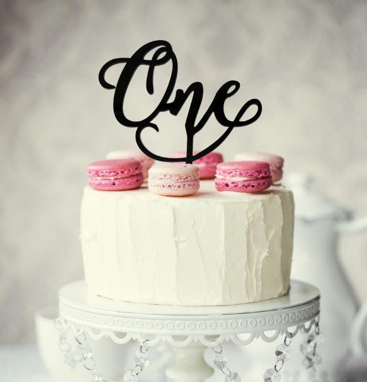 ONE BLACK Acrylic Cake Topper