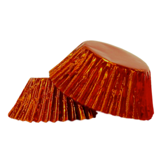 ORANGE Mini Foil Cupcake Papers 50pk