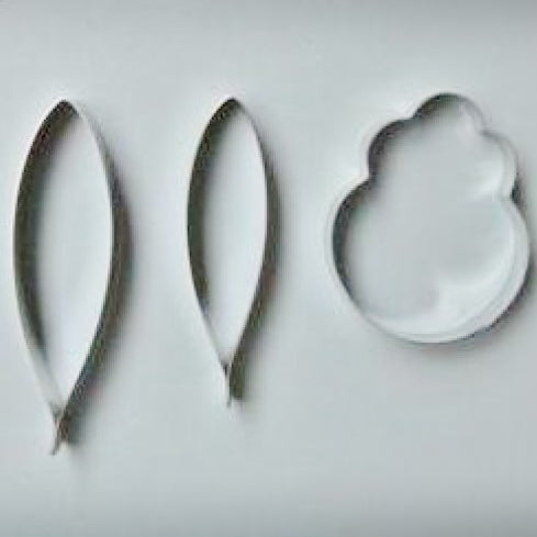 ORCHIDS MEDIUM 3pce fondant cutter set