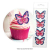 Pink &amp; Purple BUTTERFLY Wafer Toppers 16pk