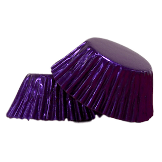 PURPLE Mini Foil Cupcake Papers 50pk - Cake Decorating Central