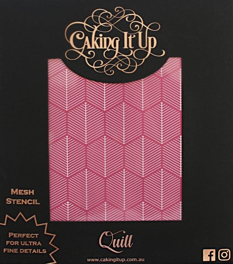 Caking It Up QUILL Mesh Cake Stencil NEW - Cake Decorating Central