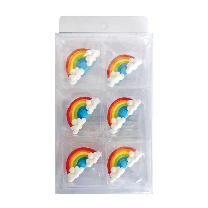 Sugar Decorations RAINBOWS 6 PIECE - Cake Decorating Central