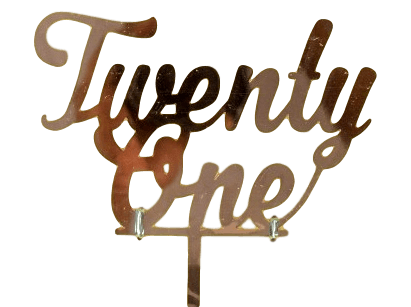 TWENTY ONE ROSE GOLD Mirror Cake Topper - Cake Decorating Central