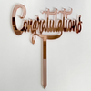 Congratulations Rose Gold Mirror Cake Topper