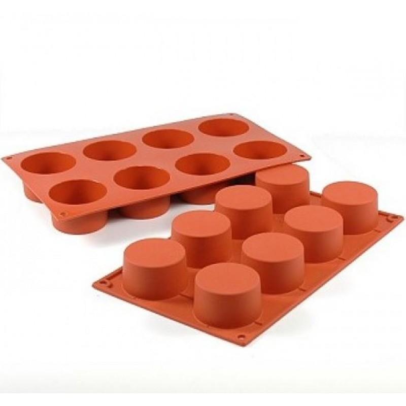 Round Cylinder baking/chocolate Mould - 8 Cavity - Cake Decorating Central