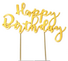 HAPPY BIRTHDAY GOLD Metal Cake Topper - Cake Decorating Central