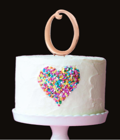 Number 0 ROSE GOLD Metal Cake Topper - Cake Decorating Central