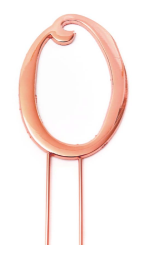 Number 0 ROSE GOLD Metal Cake Topper - Cake Decorating Central