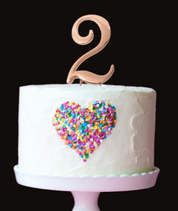 Number 2 ROSE GOLD Metal Cake Topper - Cake Decorating Central