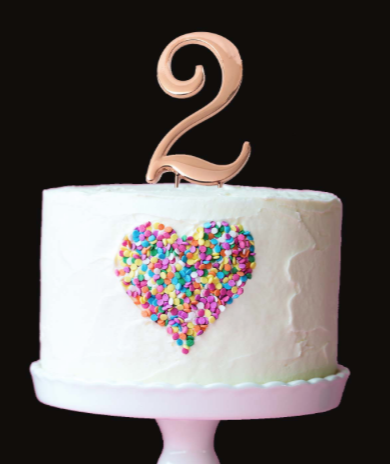 Number 2 ROSE GOLD Metal Cake Topper - Cake Decorating Central