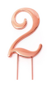 Number 2 ROSE GOLD Metal Cake Topper - Cake Decorating Central