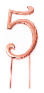 Number 5 ROSE GOLD Metal Cake Topper - Cake Decorating Central