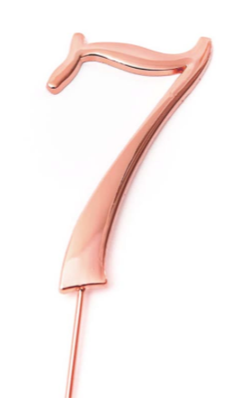 Number 7 ROSE GOLD Metal Cake Topper