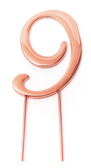 Number 9 ROSE GOLD Metal Cake Topper - Cake Decorating Central