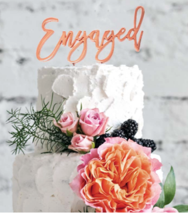 ENGAGED ROSE GOLD Metal Cake Topper - Cake Decorating Central