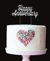 HAPPY ANNIVERSARY SILVER Metal Cake Topper - Cake Decorating Central