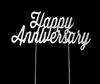 HAPPY ANNIVERSARY SILVER Metal Cake Topper - Cake Decorating Central
