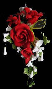 Tea Rose Large Flower Spray RED - Cake Decorating Central