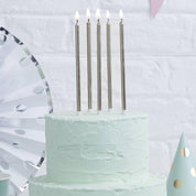 Candles SILVER 12cm pack 12 - Cake Decorating Central