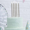 Candles SILVER 12cm pack 12 - Cake Decorating Central