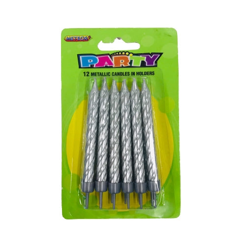 Metallic Candles SILVER THICK