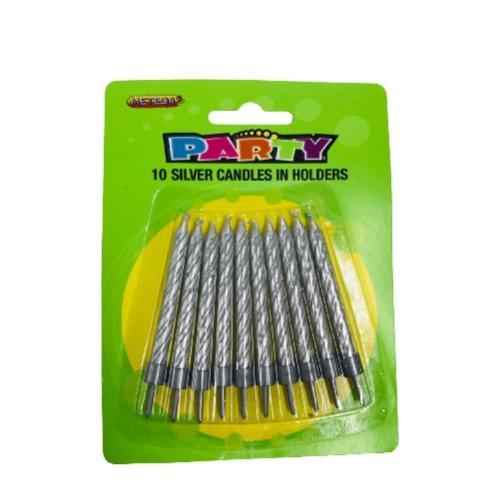 Spiral Candles SILVER - Cake Decorating Central