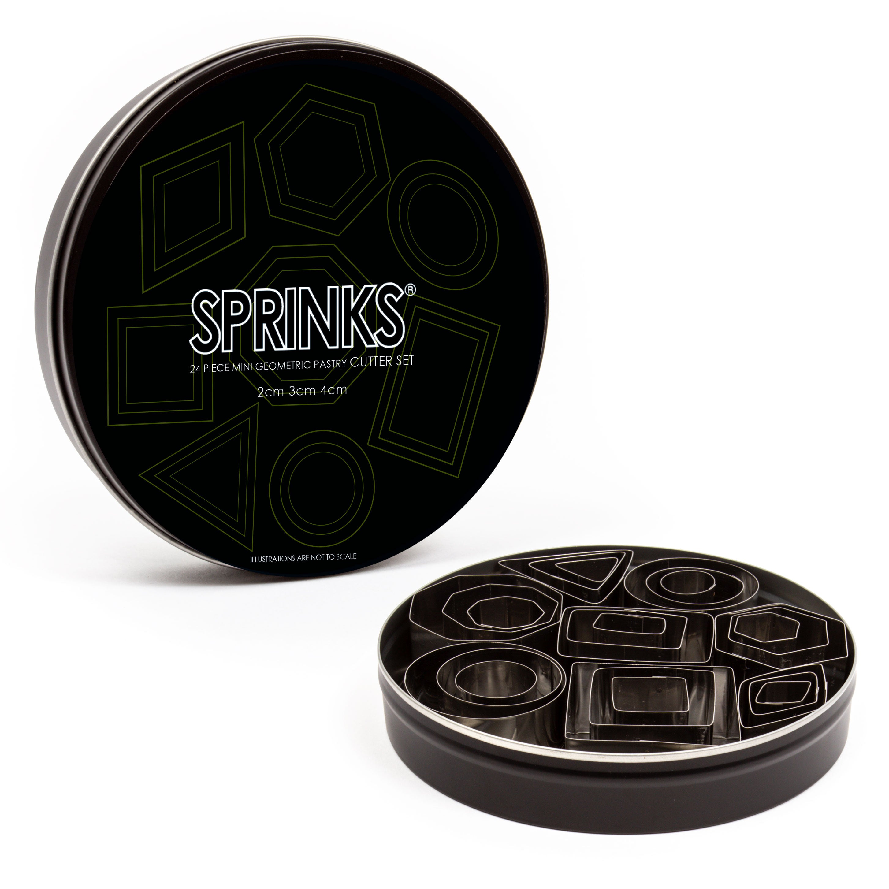 Mini Geometric Stainless Pastry Cutter Set 24 piece