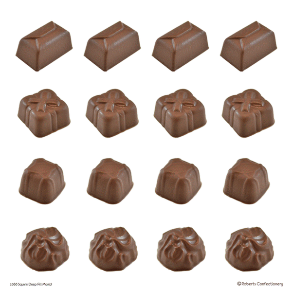 Square fillings chocolate mould