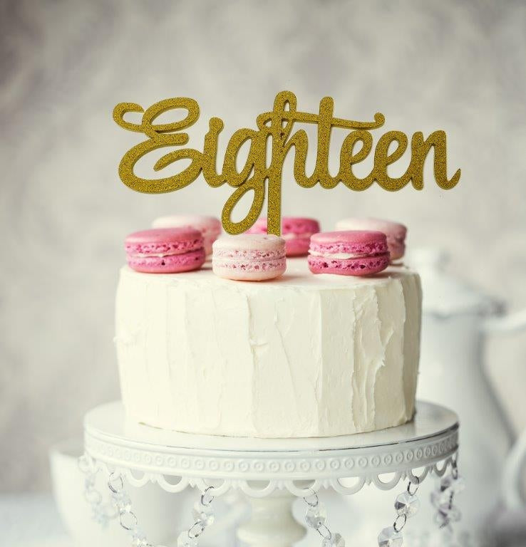 EIGHTEEN GOLD Acrylic Cake Topper