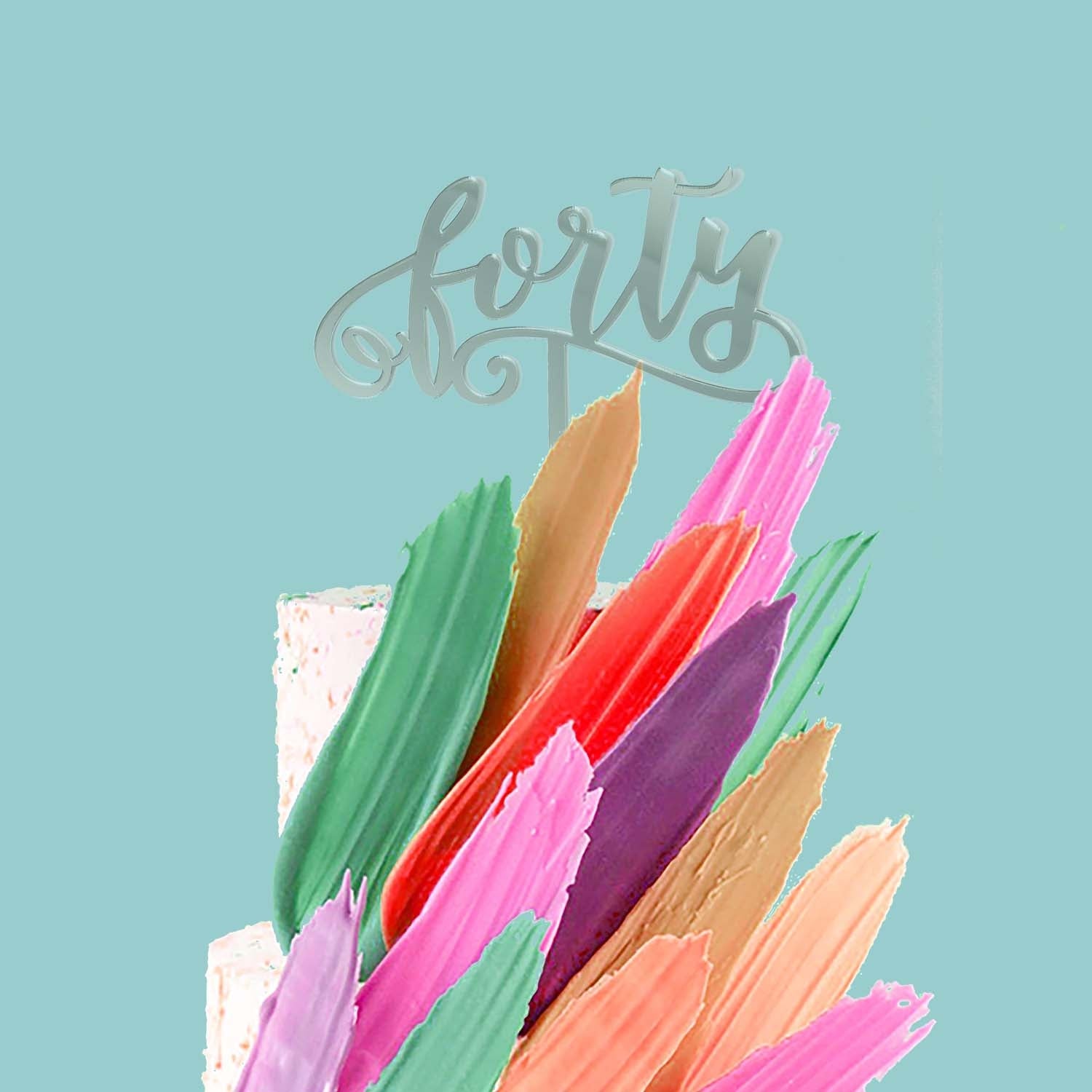 FORTY Acrylic Cake Topper - Cake Decorating Central