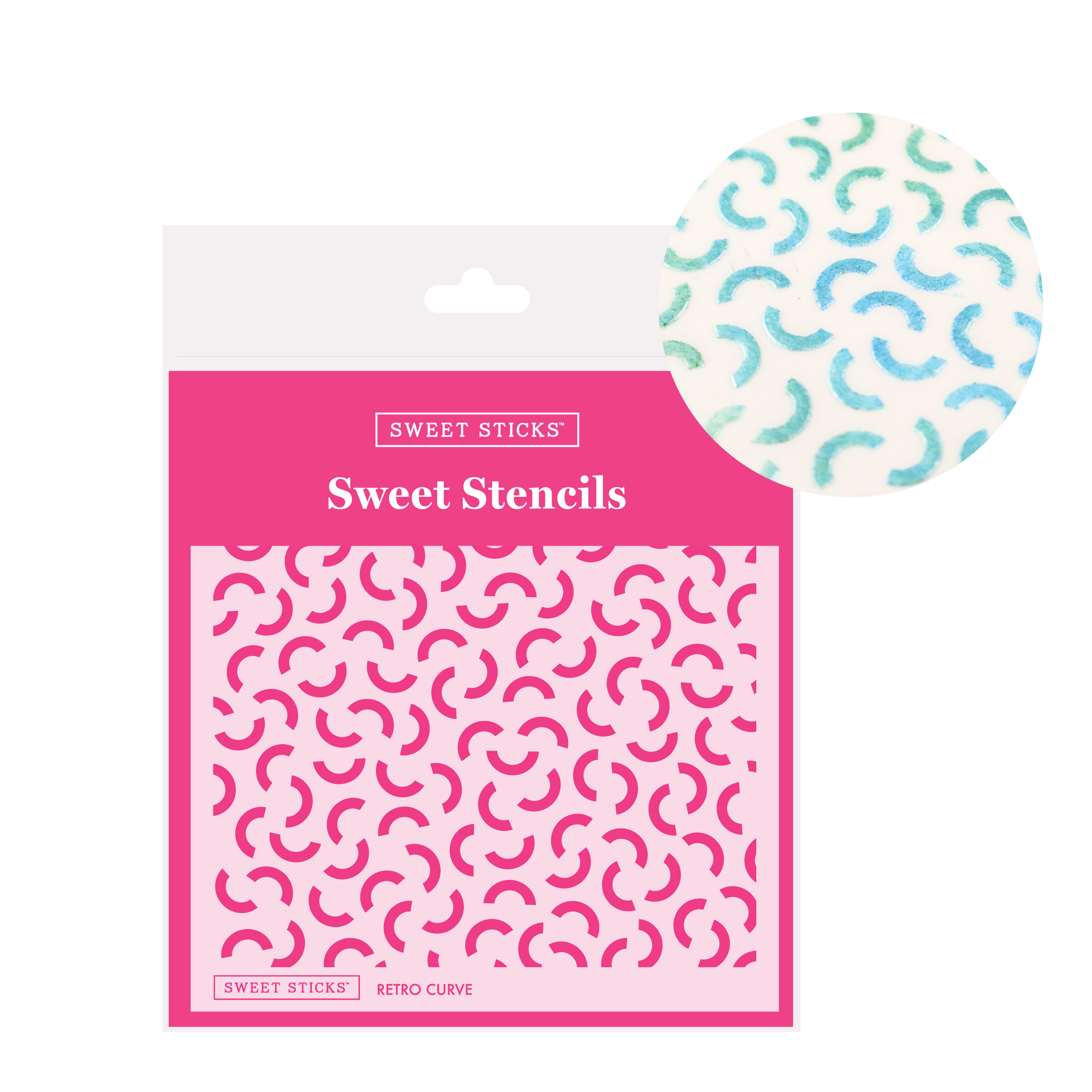 Retro Curve Sweet Stencil